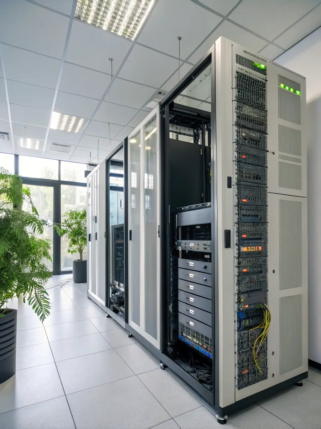 A professional photograph showcasing the Google Cloud Platform (GCP) logo with server racks in the background, highlighting amalica's capabilities in GCP cloud technologies.