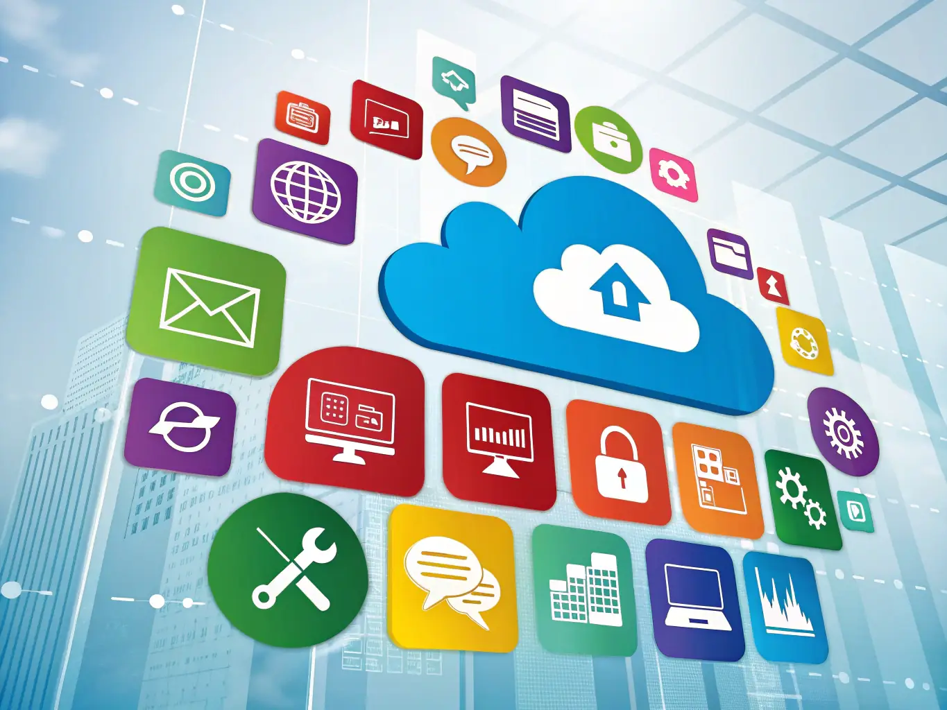 A visual representation of various cloud platforms like AWS, Azure, and Google Cloud, showcasing compatibility and integration.
